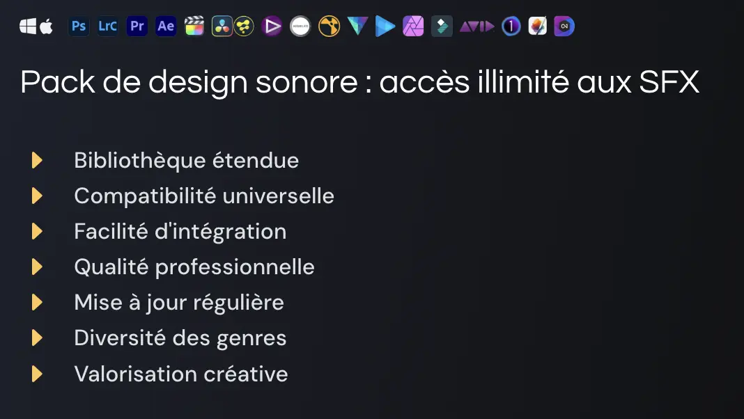 Pack de design sonore accès illimité aux SFX couv